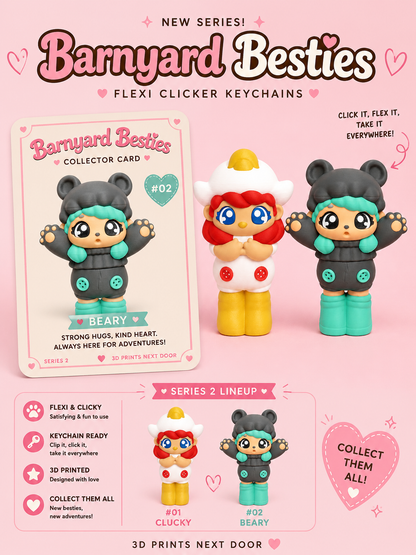 🐻🐥 Barnyard Besties Collectible Figures + Collector Card