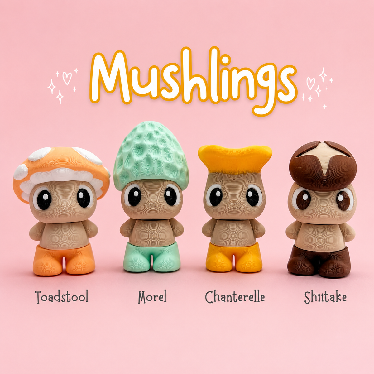 🍄 Mushlings Flexi Friends | Cottagecore Mushroom Flexi or Keychain 🌿