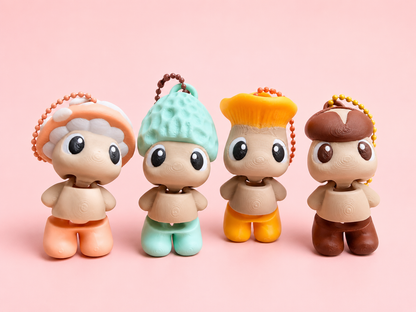 🍄 Mushlings Flexi Friends | Cottagecore Mushroom Flexi or Keychain 🌿