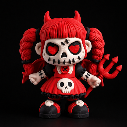 🖤🌹 Flexi Voodoo Stitch Dolly with Rose & Mirror 🌹🖤