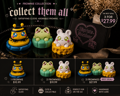 Frownie Desk Buddie Collection Clickers| Kawaii Collectible Fidget Toys