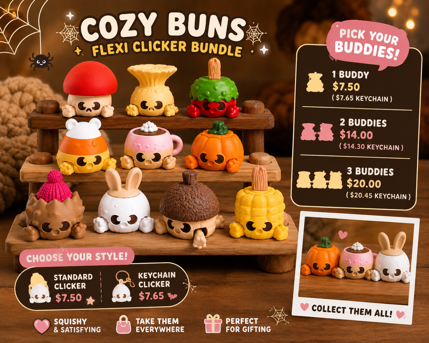 Cozy Buns Flexi Clickers