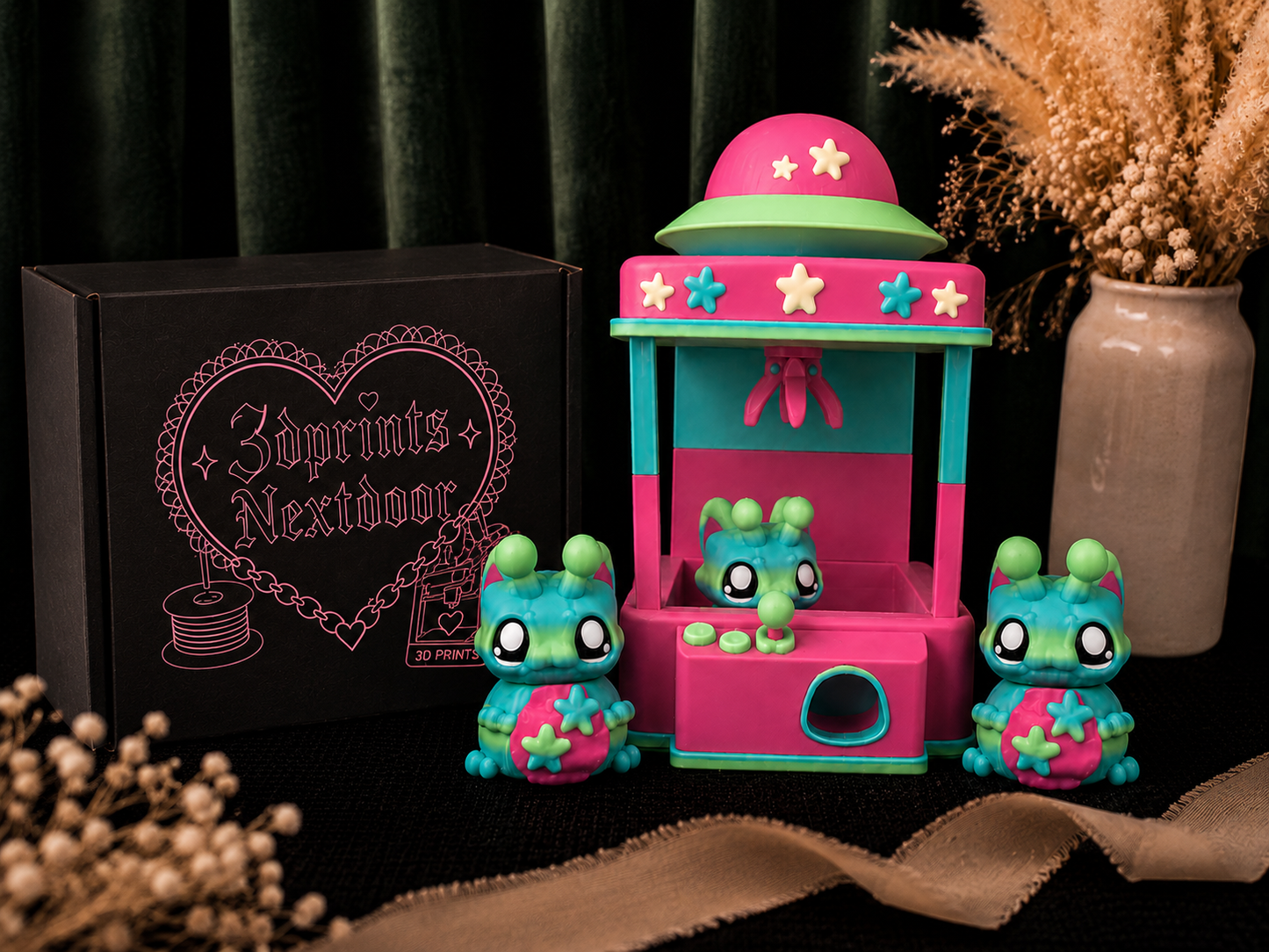 The Claaaww Mini Claw Machine Playset + Flexi Cat Alien🐾🛸
