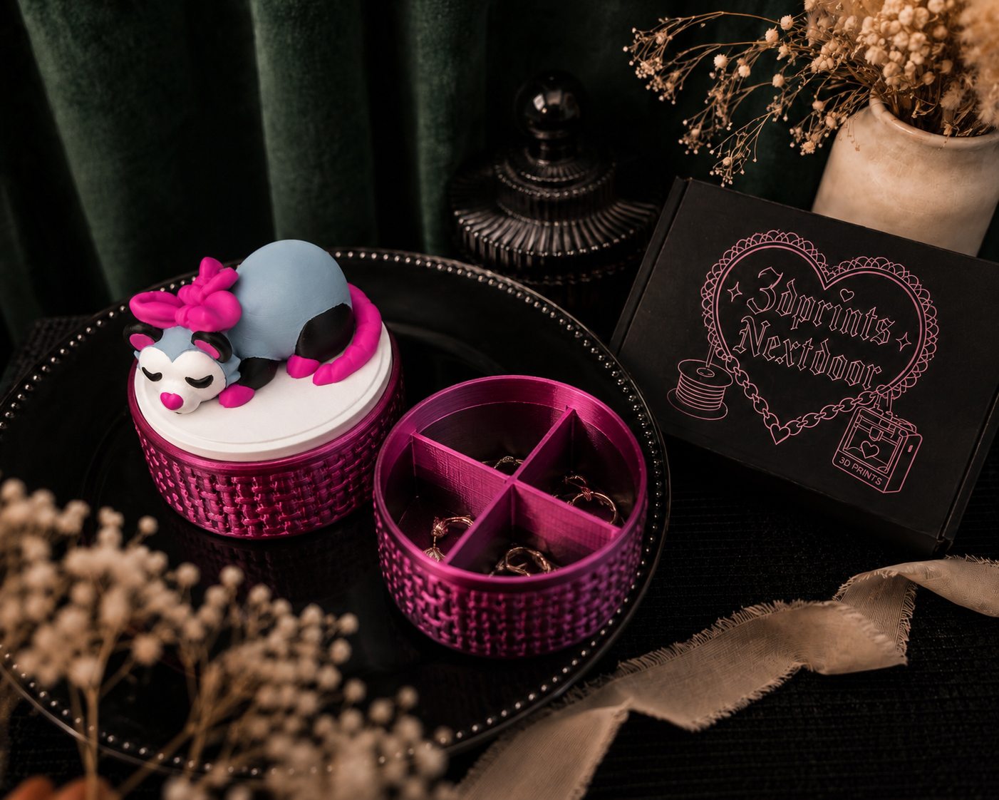 Sleeping Possum Pill & Trinket Holder