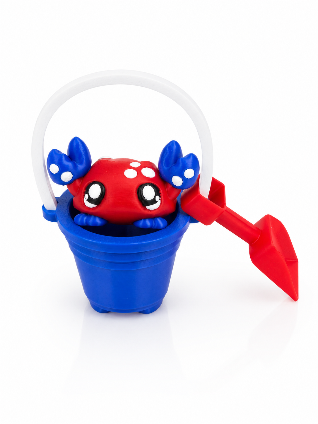 Flexi Crab Beach Bucket Set| Patriotic Beach Desk Toy Edition