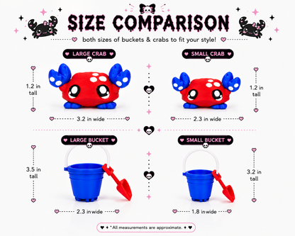 Flexi Crab Beach Bucket Set| Patriotic Beach Desk Toy Edition