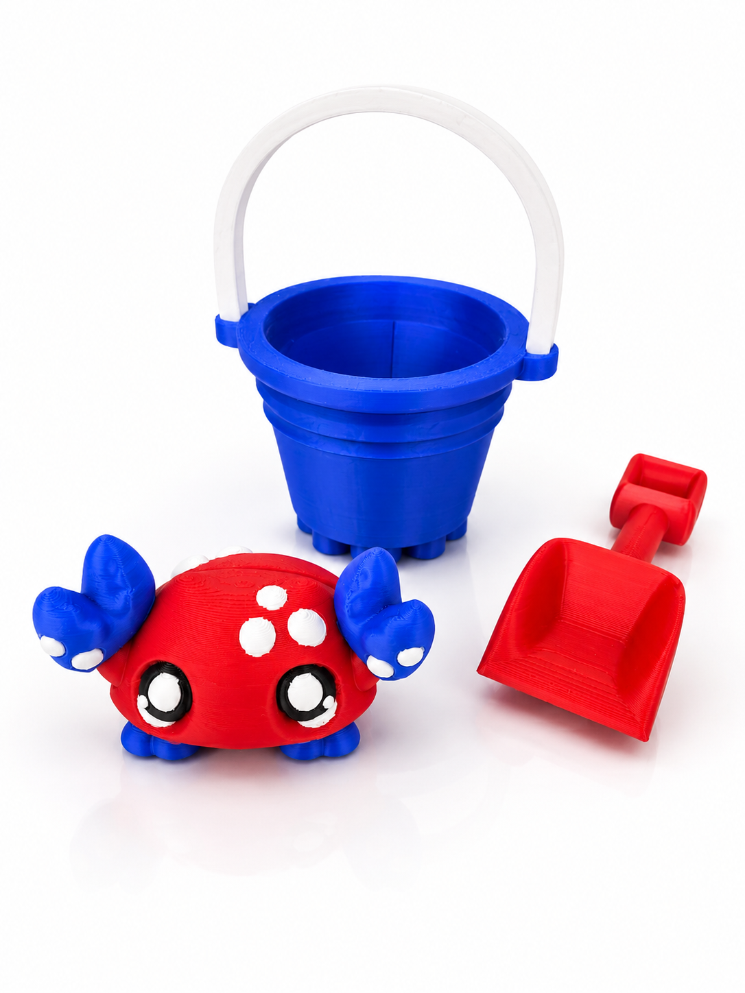Flexi Crab Beach Bucket Set| Patriotic Beach Desk Toy Edition