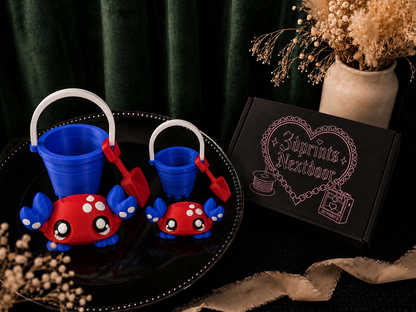 Flexi Crab Beach Bucket Set| Patriotic Beach Desk Toy Edition