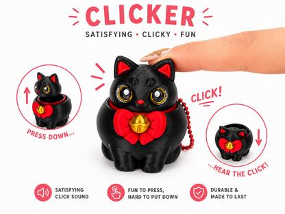 Lucky Bell Cat Clicker Keychain