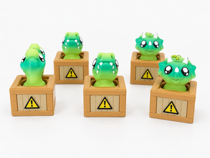 Tiny Dino Crate Clicker Keychains 🦖