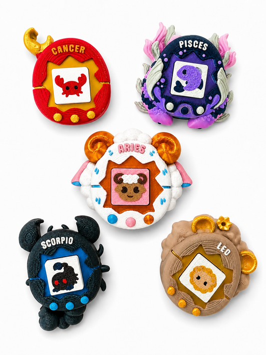 Zodiac Tamagotchi Clicker Keychain✨