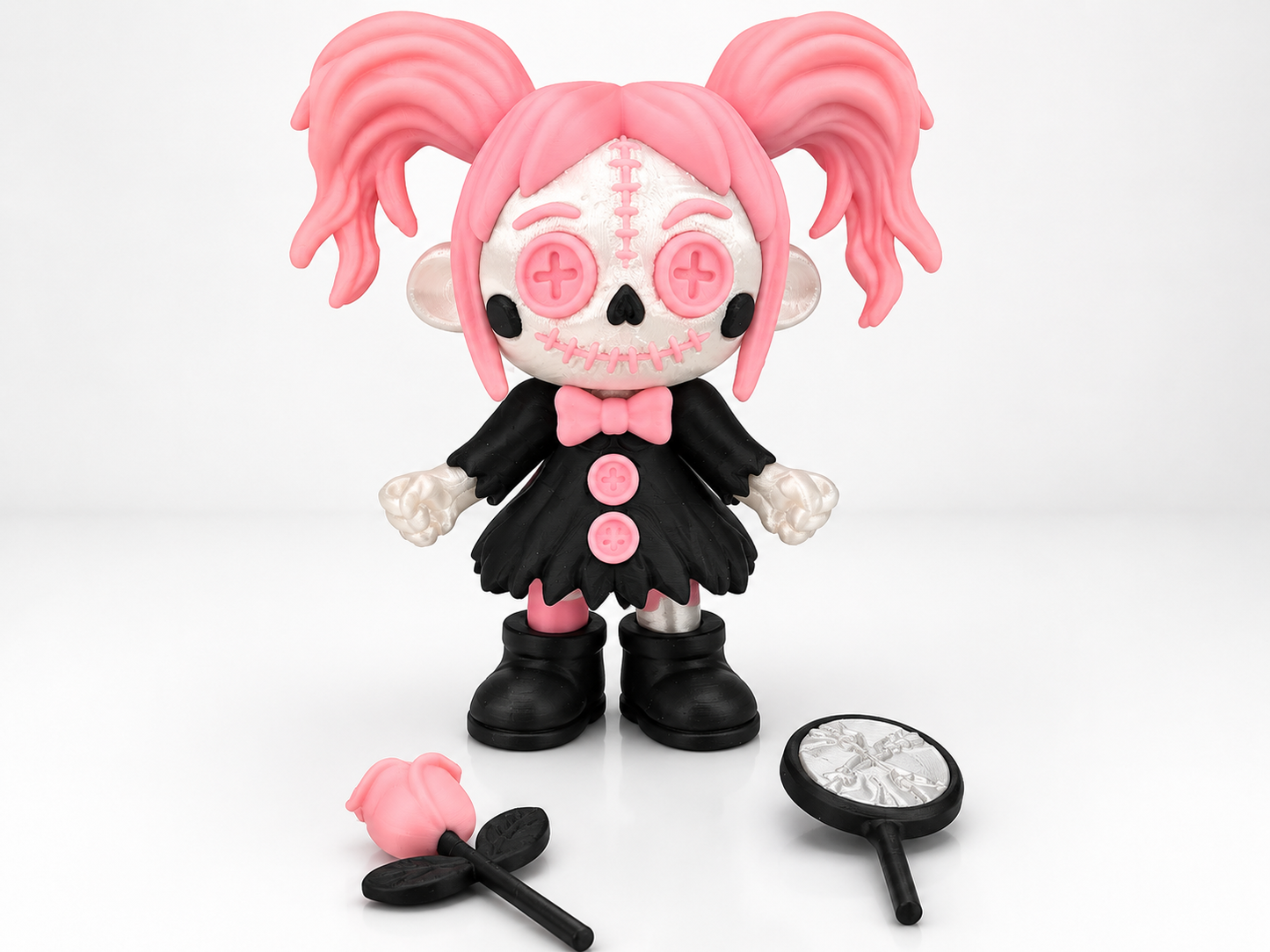 🖤🌹 Flexi Voodoo Stitch Dolly with Rose & Mirror 🌹🖤