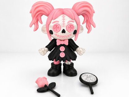 🖤🌹 Flexi Voodoo Stitch Dolly with Rose & Mirror 🌹🖤