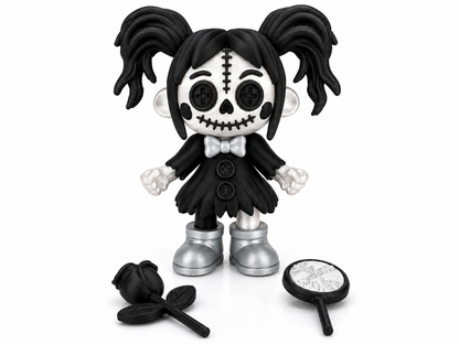 🖤🌹 Flexi Voodoo Stitch Dolly with Rose & Mirror 🌹🖤