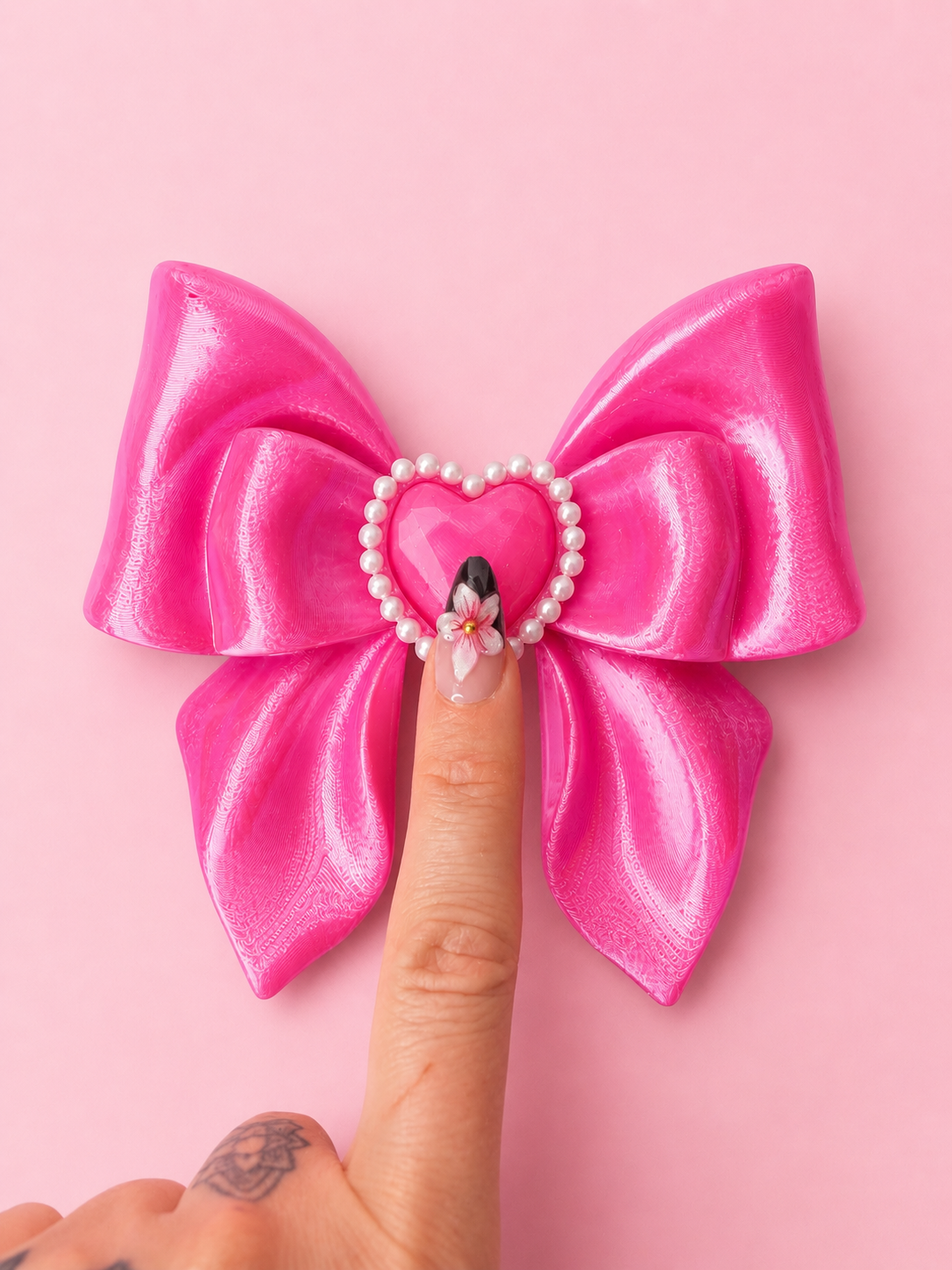 🎀 Kawaii Heart Bow Clicker Keychain 🎀