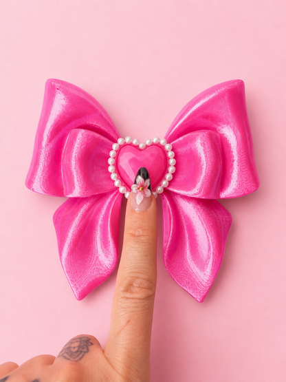 🎀 Kawaii Heart Bow Clicker Keychain 🎀