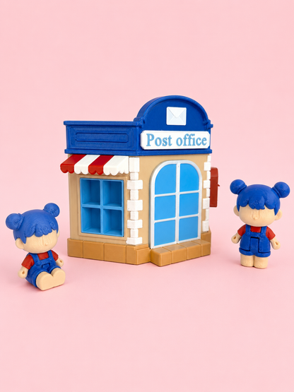 🇺🇸💌 Sweet Town USA Post Office Playset | Kawaii Americana Miniature with Postal Girl