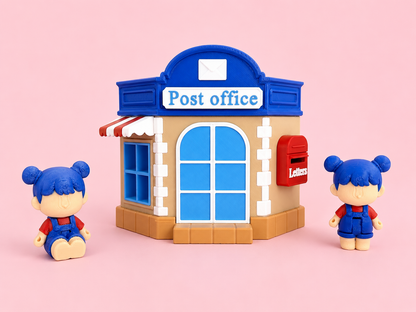 🇺🇸💌 Sweet Town USA Post Office Playset | Kawaii Americana Miniature with Postal Girl
