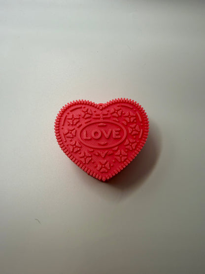 Oreo Cookie Heart Clicker Keychain