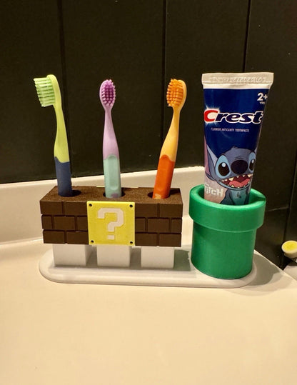 Super Mario Inspired 3 Toothbrush Holder
