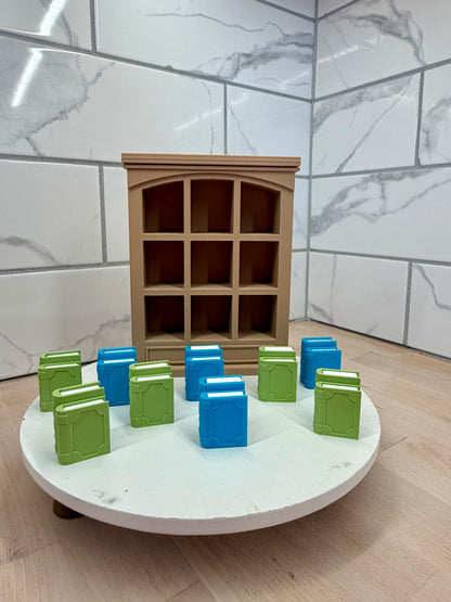 Book Shelf With Books Tic Tac Toe Game