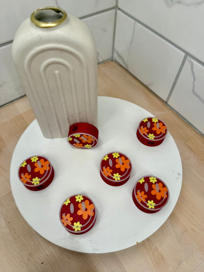 Floral Smiley Face Straw Topper