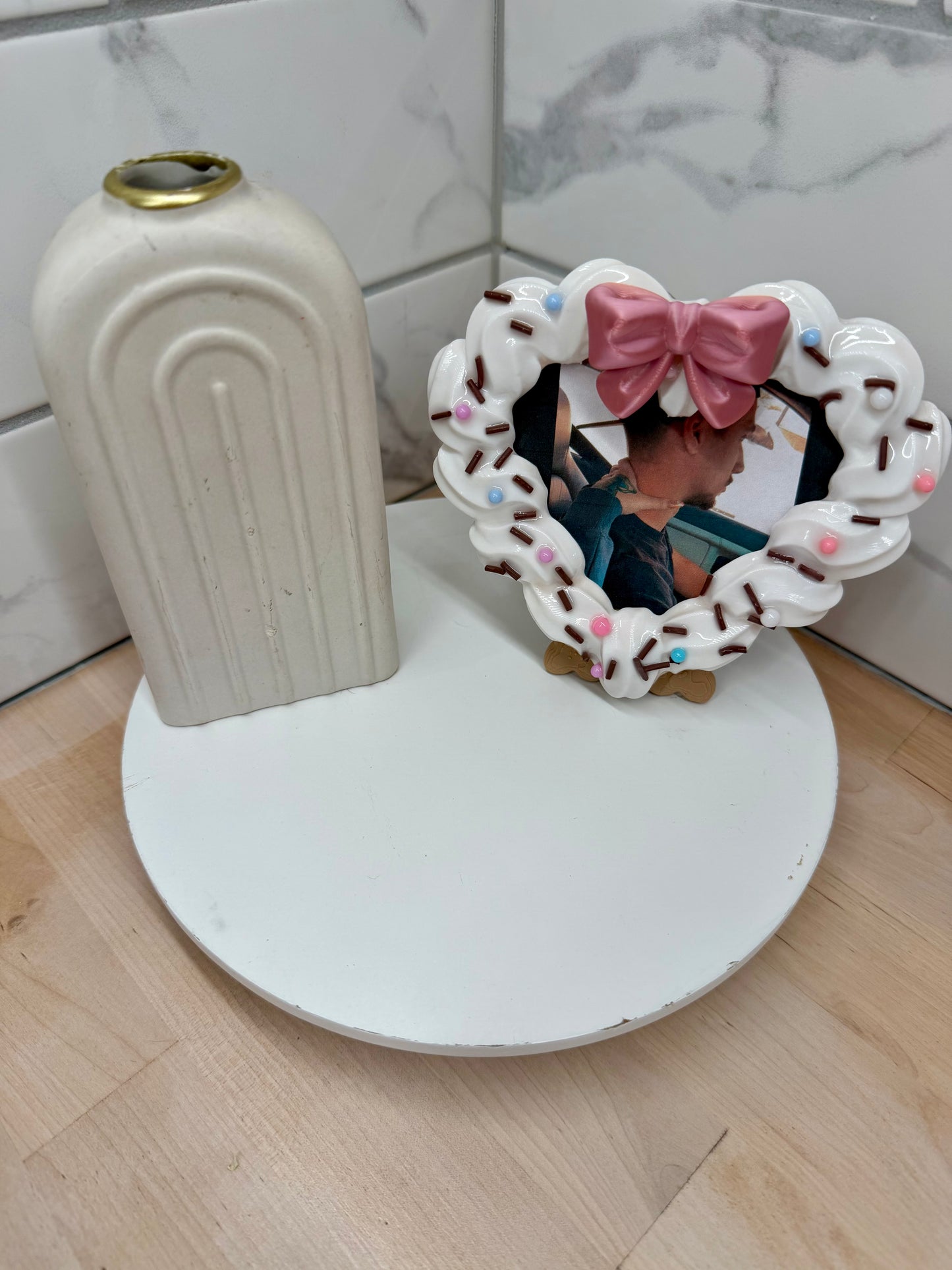 Handmade Cake Inspired Heart Picture Frame