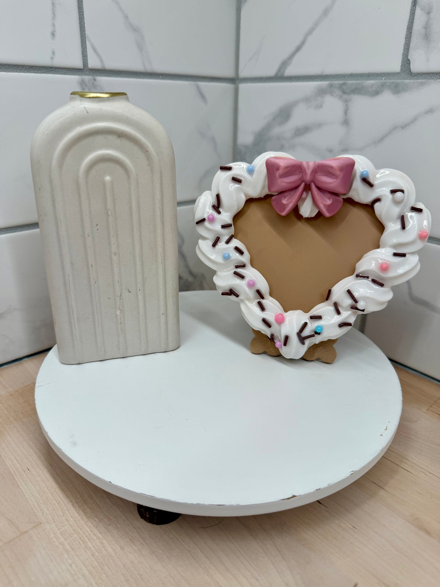 Handmade Cake Inspired Heart Picture Frame