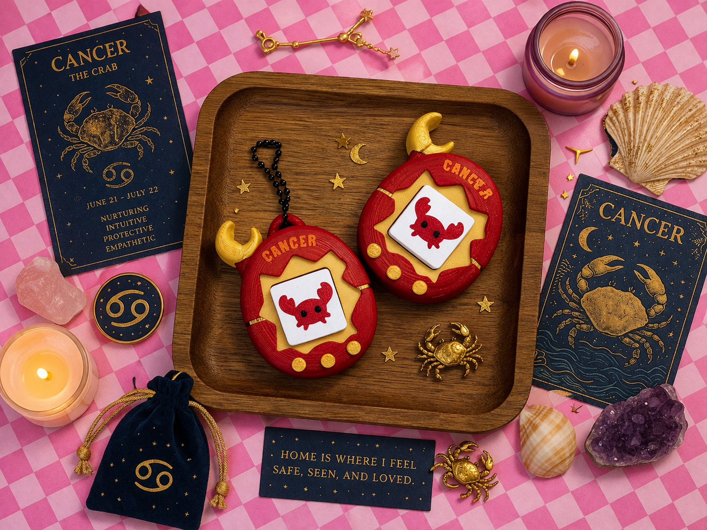 Horoscope Inspired Tamagotchi Keychain Clicker