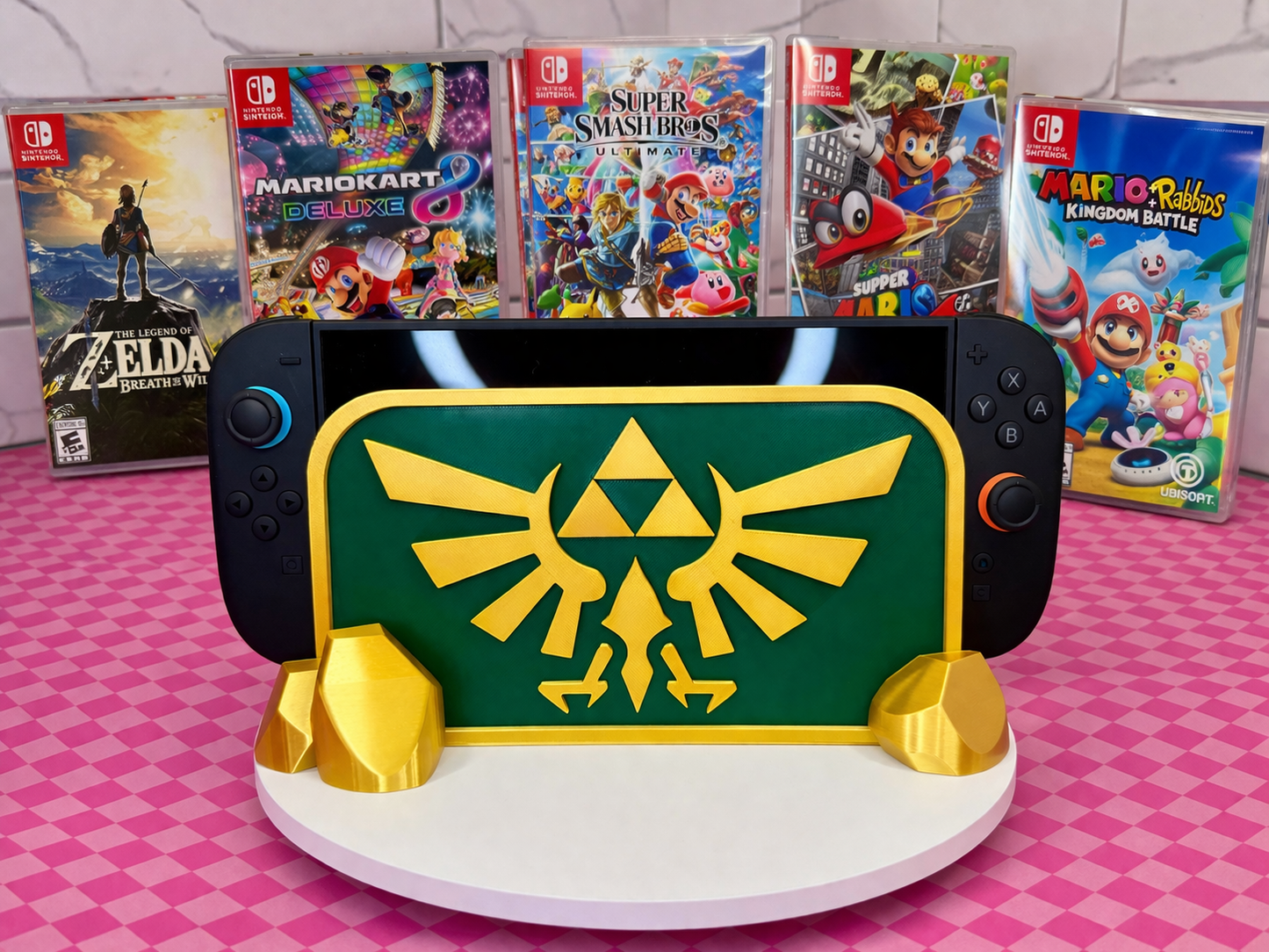 Shield-Inspired Switch Dock Stand| Aesthetic Game Setup Holder