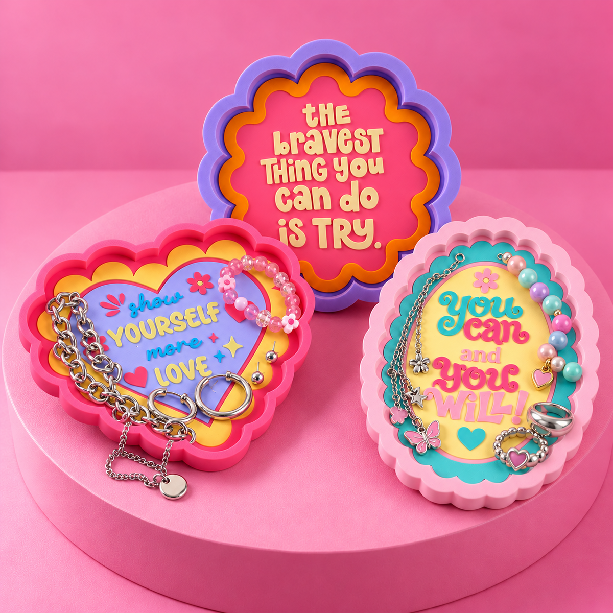🌼 Good Vibes &amp; Little Things | Groovy Affirmation Trinket Trays
