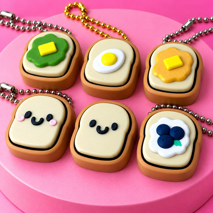 🍞 Tiny Toast | Kawaii Clicker Keychains