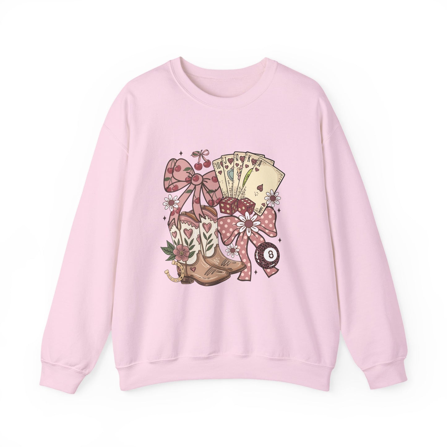 Vintage Cowgirl Boots & Playing Cards Sweatshirt
