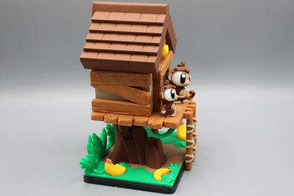 Flexi Monkey Tree House Playset | 3D Printed Articulated Monkey Tree House Diorama | Sensory Fidget Toy | Desk Decor