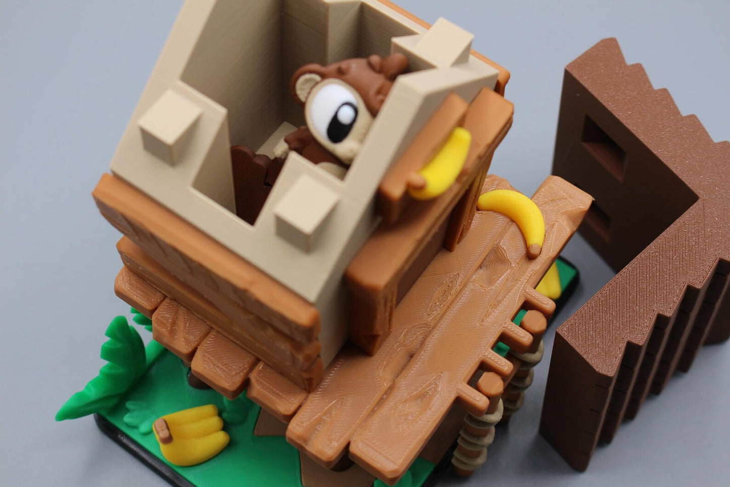 Flexi Monkey Tree House Playset | 3D Printed Articulated Monkey Tree House Diorama | Sensory Fidget Toy | Desk Decor