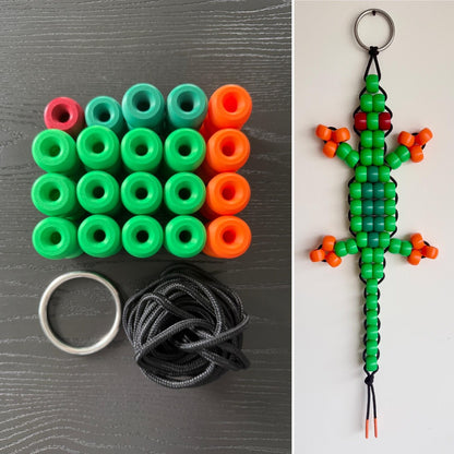 DIY Build Your Own Large Pony Bead Lizard Keychain Kit 3 Feet Long