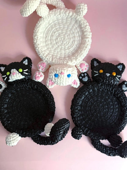 Cute Knitted Cat Coasters