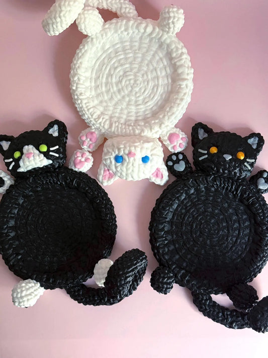 Cute Knitted Cat Coasters