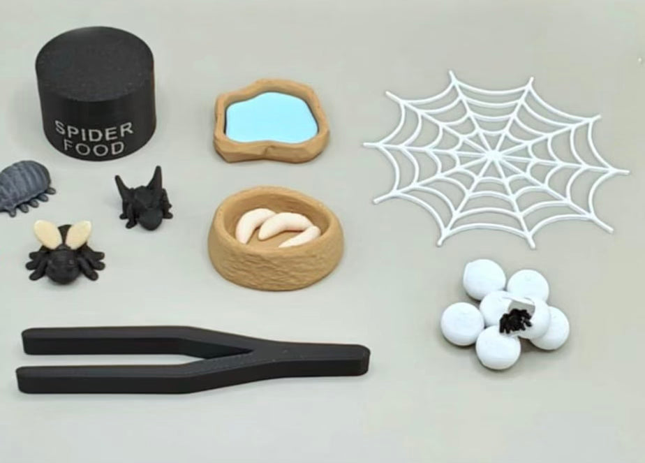3D Printed Mini Spider Terrarium Play Set