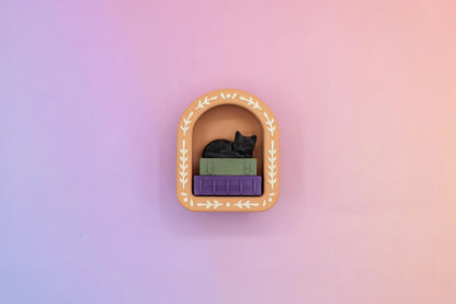 Mini Book Nook Fidget Clicker | 3D Printed Clicky Bookshelf Keychain |  Bookish Gift or Stocking Stuff