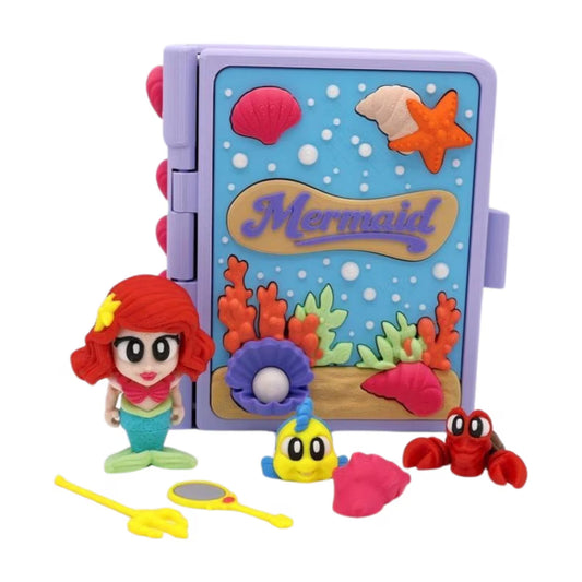 Mermaid Storybook Playset | Flexi Mermaid, Crab & Fish | Under the Sea Mini Toy Set