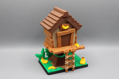 Flexi Monkey Tree House Playset | 3D Printed Articulated Monkey Tree House Diorama | Sensory Fidget Toy | Desk Decor
