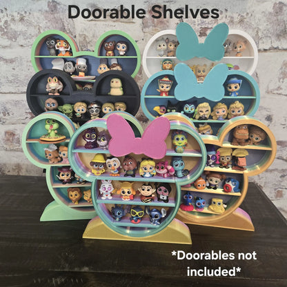 Disney themed display shelfs for Doorables and toy figurines