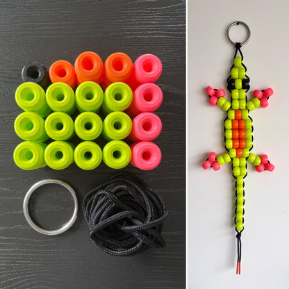 DIY Build Your Own Large Pony Bead Lizard Keychain Kit 3 Feet Long