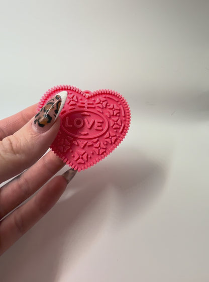 Oreo Cookie Heart Clicker Keychain